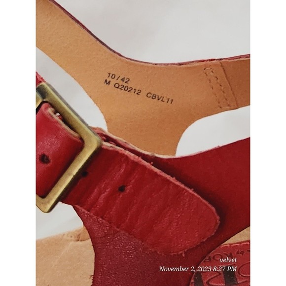 Kork-Ease Q20212 Red Tish Cork Platform Wedge Slingback Leather Sandals Sz 10 - Picture 13 of 14